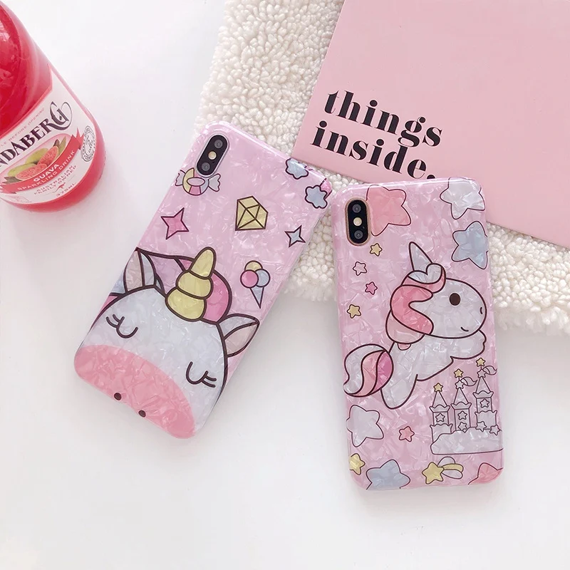 

Cute Unicorn Glitter phone cases For iphone XS Max XR X soft silicone case for iphone 7 8 6 6s 7 Plus back cover