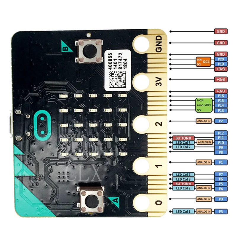 BBC micro: бит NRF51822 Bluetooth рука Cortex-M0, 25 светодиодный свет. компьютер для детей начинающих программирования, поддержка windows, iOS и т. д