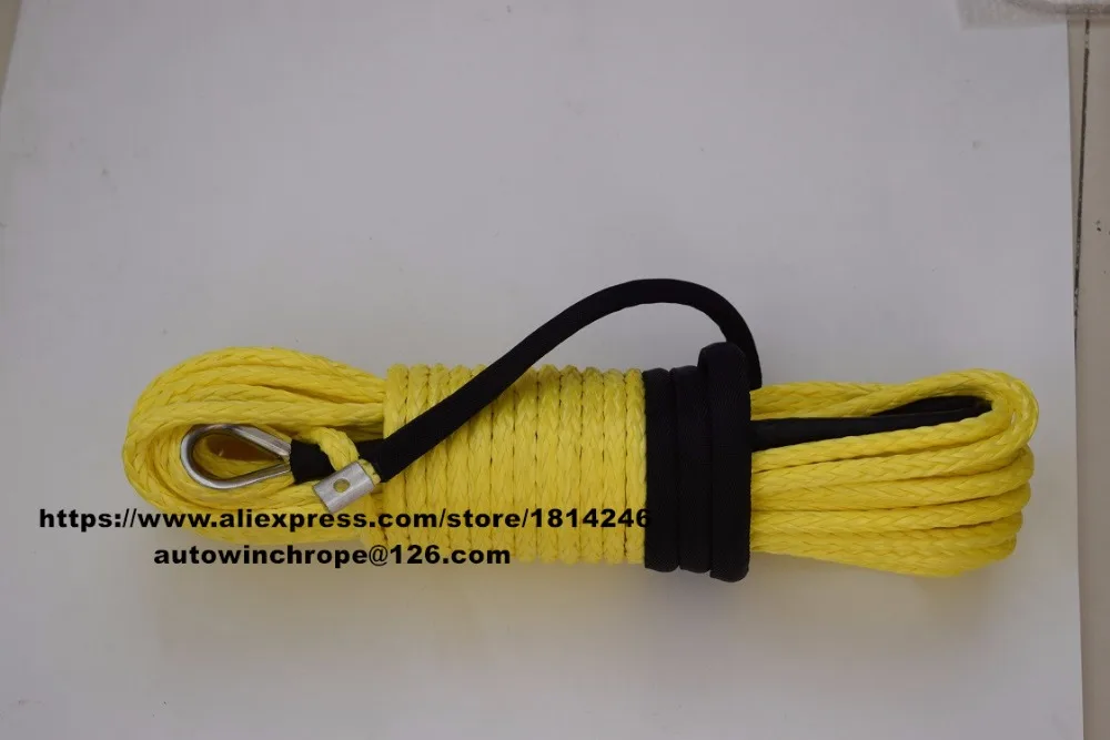 الأصفر 10 ملليمتر * 30 متر حبل الاصطناعية ، atv ونش كابل ل أجزاء السيارات ، الأطياف ونش حبل ، off الطريق حبل