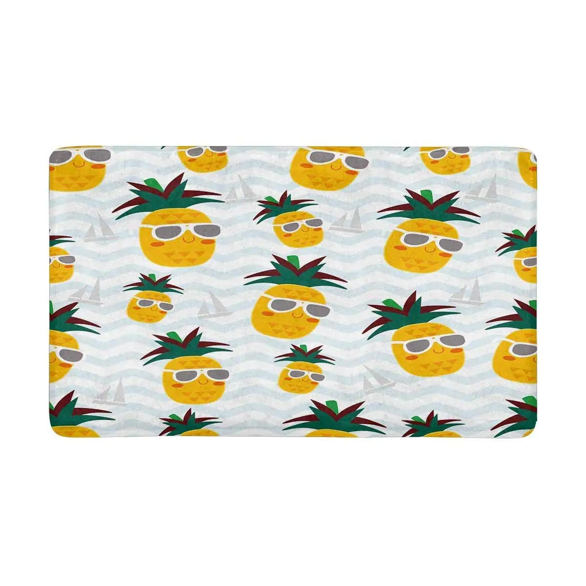 Милый восхитительный ананас и лодка в синюю полоску внутренний входной коврик