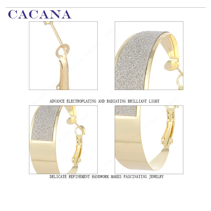 CACANA Hoop Long Earrings For Women Beautiful Wide Round Bijouterie Hot Sale No.A856 A857