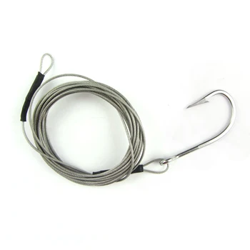 

Stainless Jig Hook Sea Fishing Hook Shark Rigs Stainless Cable Leader Saltwater Big Game Rigs 6/0 8/0 10/0 for Option