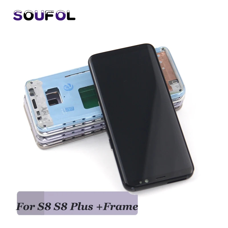 

For Samsung S8 LCD with Frame for SAMSUNG Galaxy S8 Plus LCD G955 S8 G950 G950F Display lcd Touch Screen Digitizer 100% Tested