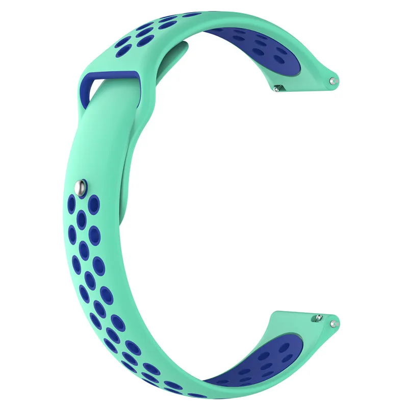 18/20 мм Фитнес браслет для умных часов для Ticwatch/samsung Galaxy шестерни S2 легкий Amazfit Bip S/мягкий спортивный браслет - Цвет ремешка: shuiya blue