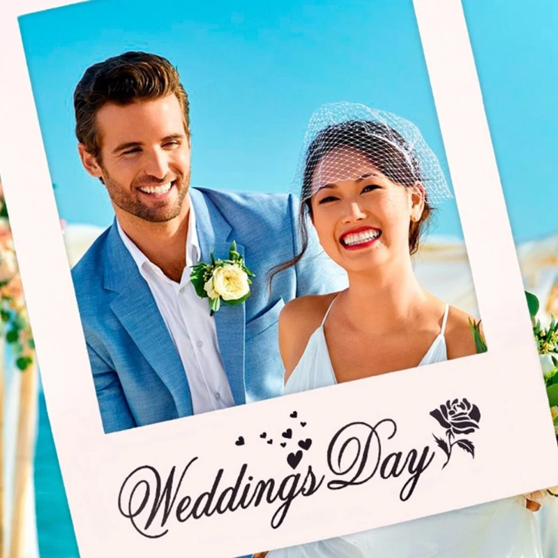 

1PC Wedding Day Photo Frame DIY Photo Props Creative Photo Booth Wedding Favors Anniversary/Wedding Decoration Party Supplies