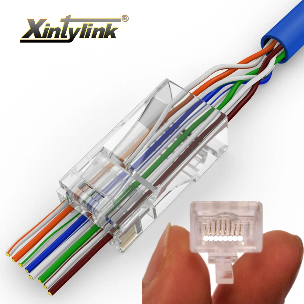 Разъем xintylink EZ rj45 cat6 ethernet кабель rg45 разъем cat5e utp 8P8C неэкранированный модульный cat5