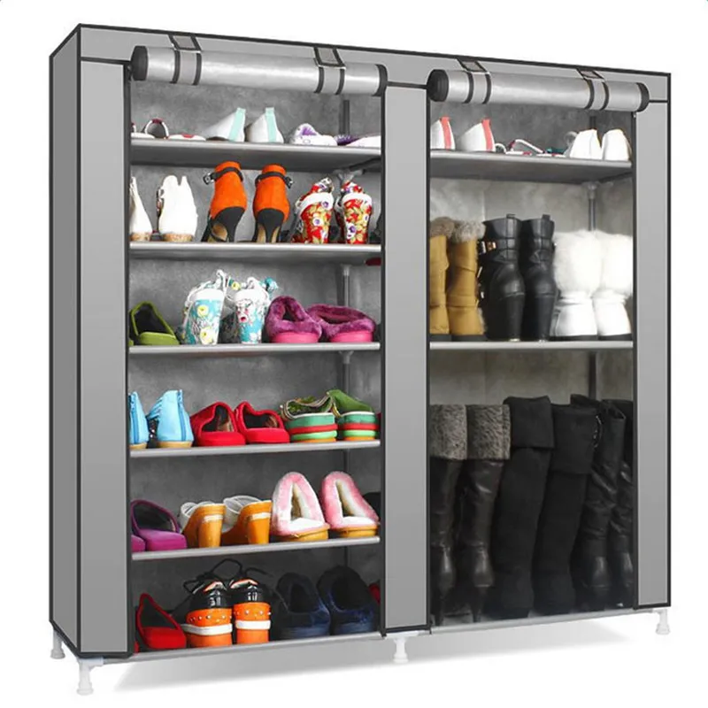 

Multi Layer Shoe Rack Double Rows 9 Lattices Combination Style Shoe Cabinet Shelf Storage Organizer Holder Space Saving