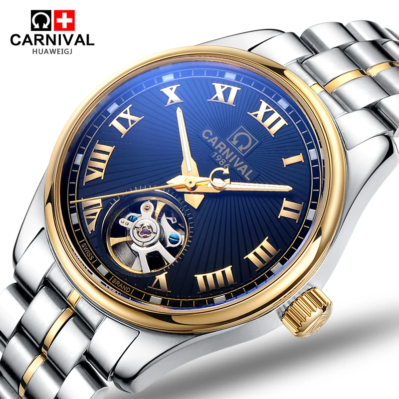 

2016 Carnival Brand Watch Fashion Automatic Mechanical Watch Tourbillon Men Watch Luminous Waterproof Steel Watches 660G-LB14