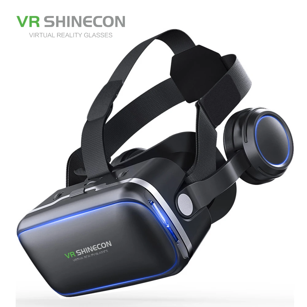 VR shinecon SC-G04 из искусственной кожи 3D картонный шлем виртуальной реальности VR очки гарнитура стерео коробка для 4-6 'мобильного телефона