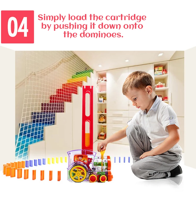 Электрический домино Поезд Автомобиль автоматический набор до 60 шт красочные пластиковые игрушки домино развивающая игрушка для детей подарок