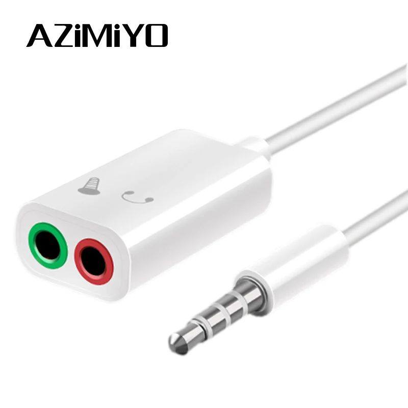

AZiMiYO UG 3.5mm Audio Splitter Cable for Computer Jack 3.5mm 1 Male to 2 Female Mic Y Splitter AUX Cable Headset Splitter Adapt