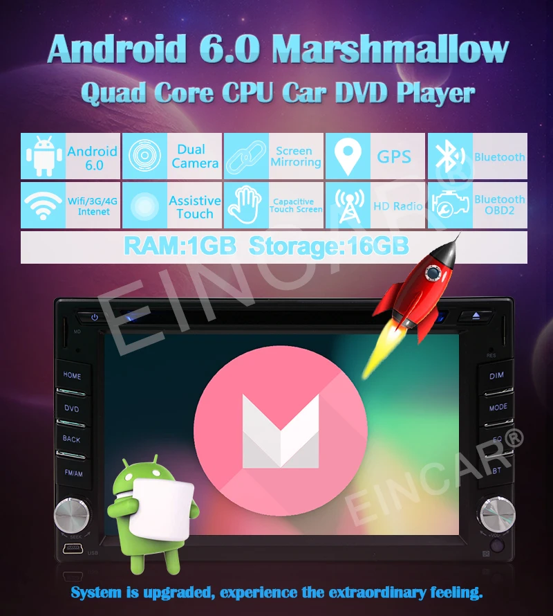 Discount free gps map WiFi Android 6.0 6.2" In Dash 2 Din Car Dvd Gps Navigation Player Car Stereo Capacitive Screen with Bluetooth SD 3