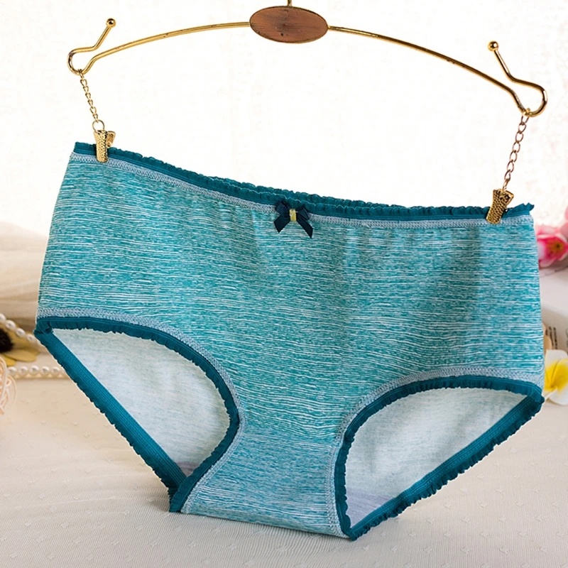 Women Comfort Soft Cotton Bowknot Prints Low Rise Hipster Panties