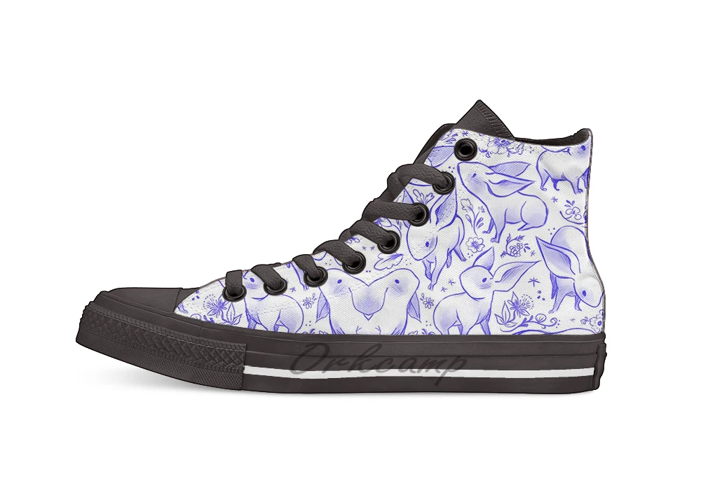 

Delft Nugs Unisex High Top Canvas flat Casual Custom shoes Drop Shipping