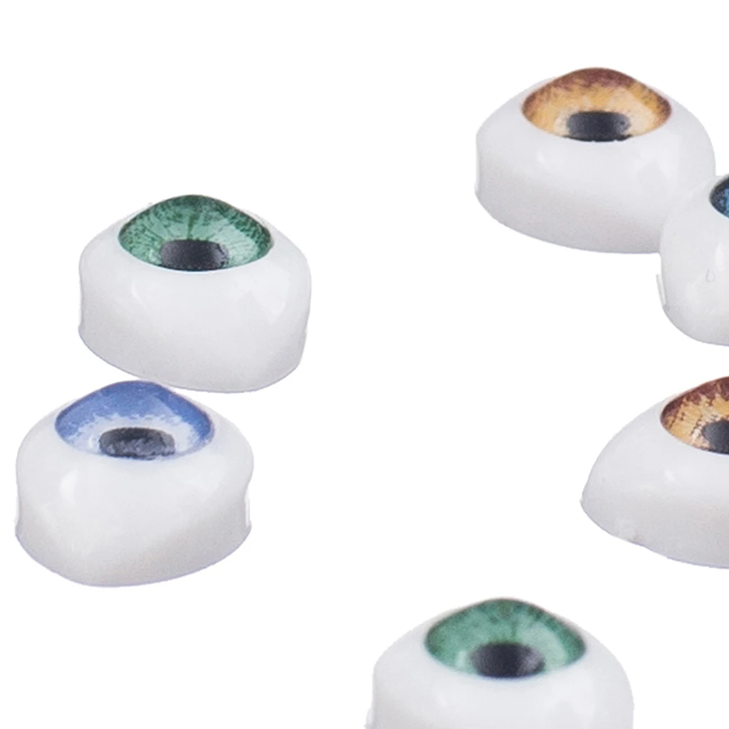 8 Pairs Plastic Oval Flat Back Eyes 5mm 6mm For Mask Bear Dolls DIY Puppets Dolls Craft