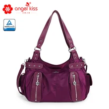 Angelkiss дизайнерские сумки женские большой кошелек водонепроницаемый нейлон Хобо сумки на плечо несколько верхней молнии карманы сумки на плечо