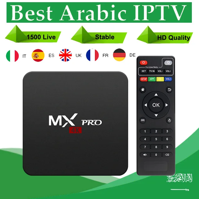 

Cheapest Arabic Android Box Smart TV with 1Year Stable 1500+ Live Arab France German Italy Indian Iran UK Turkey IPTV Channels