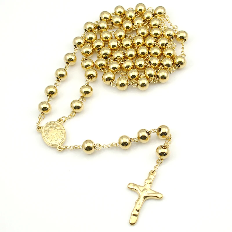 24k gold rosary necklace