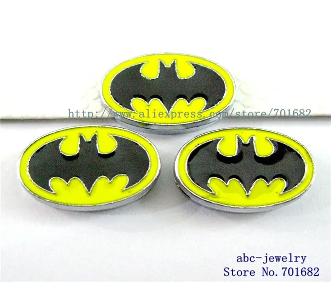 

zinc alloy 10pcs batman Internal Dia.8mm slide Charms can through 8mm Wristband pet collar SL235