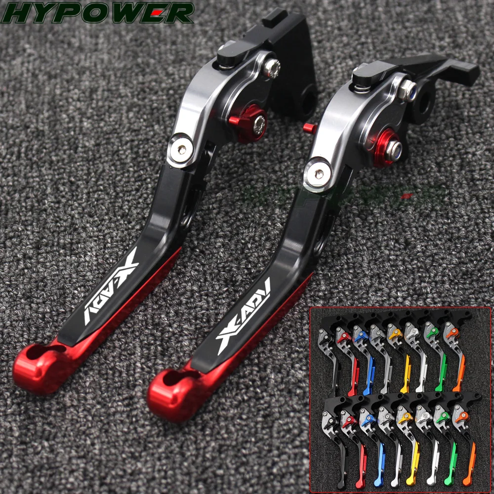 

Titanium Red Motorcycle Top CNC Adjustable Extendable Brake Clutch Levers For Honda XADV 750 2017 2018 with Logo X-ADV