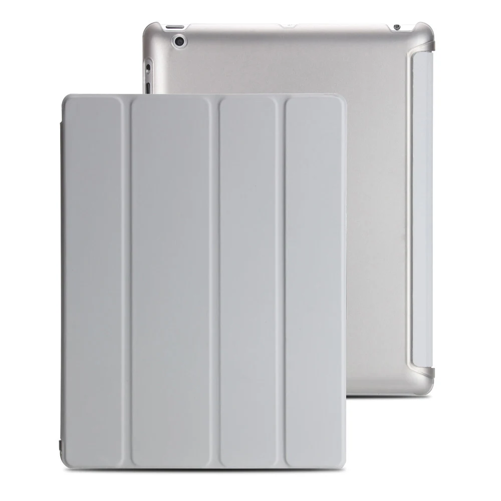 Чехол для iPad 2 3 4, golp Ultra Slim искусственная кожа флип чехол мягкая Вернуться ТПУ Magentic Smart Cover для iPad 2 3 4 A1430 a1460 - Цвет: Grey