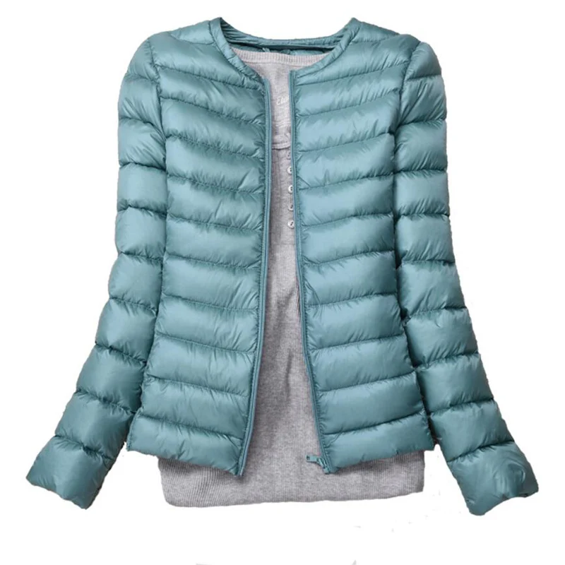

2018 Autumn Winter Women Ultra Light Down Jacket White Duck Down Lightweight Parkas Female Warm Thin Short Coat Plus Size 3XL