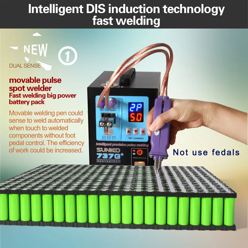 SUNKKO 737G+ (737G Upgraded) Spot welder with welding pen Automatic big ...