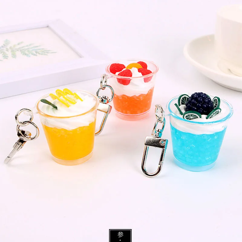 

Creative 1 PCS Cute Cartoon Ice-cream Keychain Summer Women Car Bag Keyring Key Chains Key Holder for Girlfriend Gifts