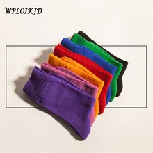 [WPLOIKJD] Харадзюку винтажные однотонные хлопковые носки для женщин забавные винтажные Calcetines Mujer женские носки Meias носки по щиколотку