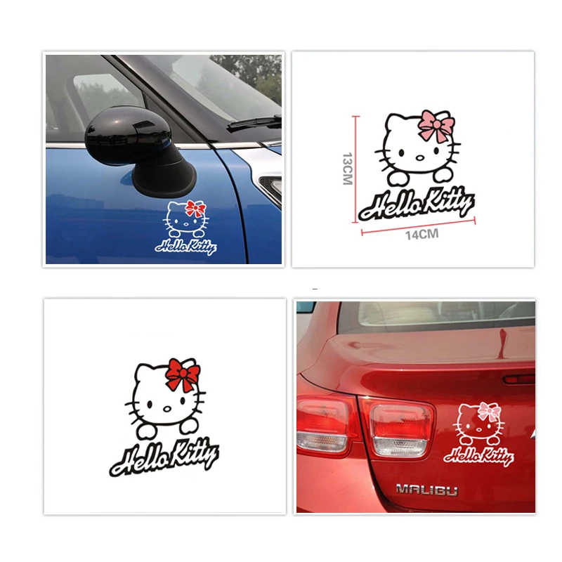 Cute Car Sticker Adorable Hello Kitty Decal Lovely Styling Car