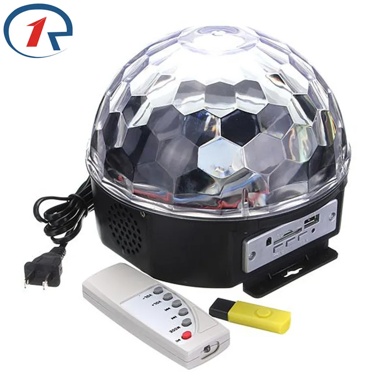ZjRight музыкальный хрустальный магический шар, Красочный светодиодный вечерние светильник с эффектом, динамический RGB светодиодный светильник с эффектом праздника, лампа для бара KTV, светильник с эффектом диско