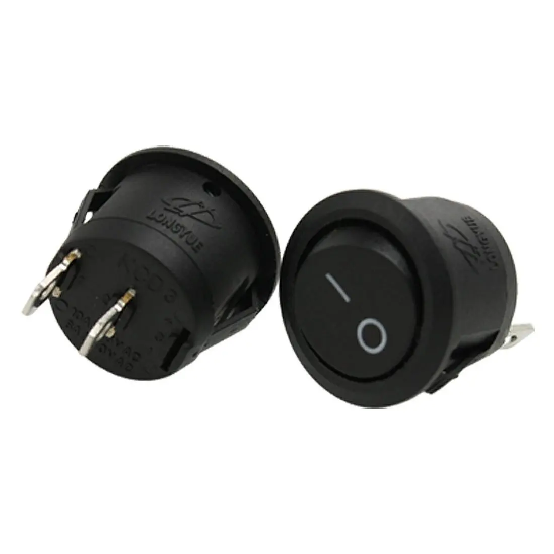 

5 x AC 6A/250V 10A/125V ON-OFF SPST 2 Position 2 Pin Snap in Round Rocker Switch