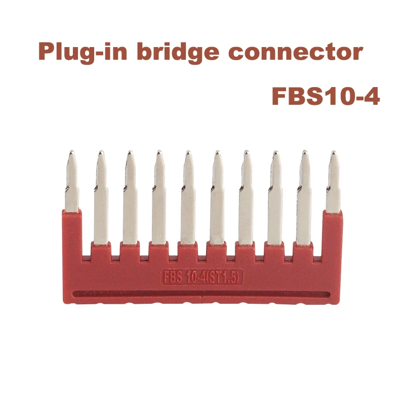 

10/15/50pcs FBS10-4 Spring Terminal central connector din rail terminals block ST-1.5 Plug-in bridge short connection strip