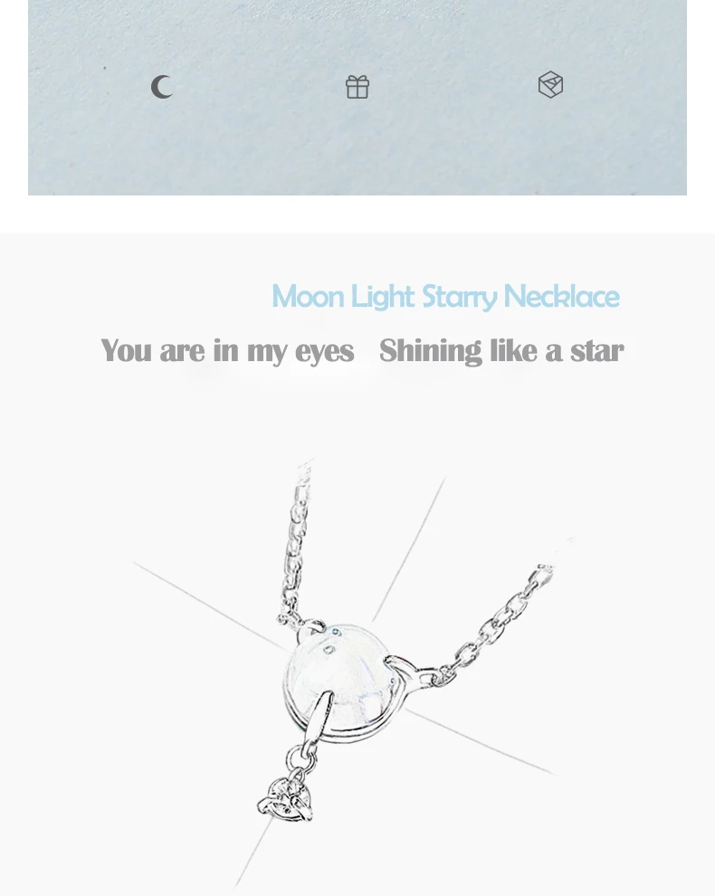 MosDream Moonlight кристаллическая звезда женское ожерелье с подвеской цепочка из стерлингового серебра 925 пробы простое серебряное ожерелье для женщин элегантный подарок
