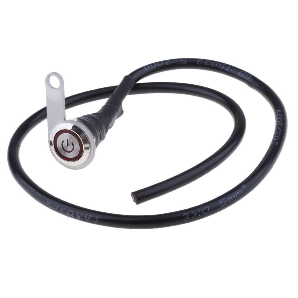 12V ATV Motorcycle LED Handlebar Headlight Foglight On Off Switch 3 Wires LED Push Button Waterproof Waterproof