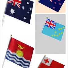 Тувалу Кирибати Новая Зеландия Тонга австралийские флаги из полиэстера маленькие Национальные флаги с полюсом 14*21 см