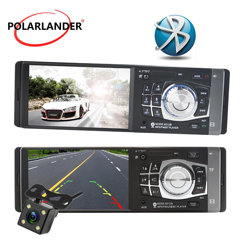 Support Micphone TF Card 4 inch Multi-function Car MP5 player Aux Input Receiver 4*45W FM/USB Remote Control Bluetooth handfree