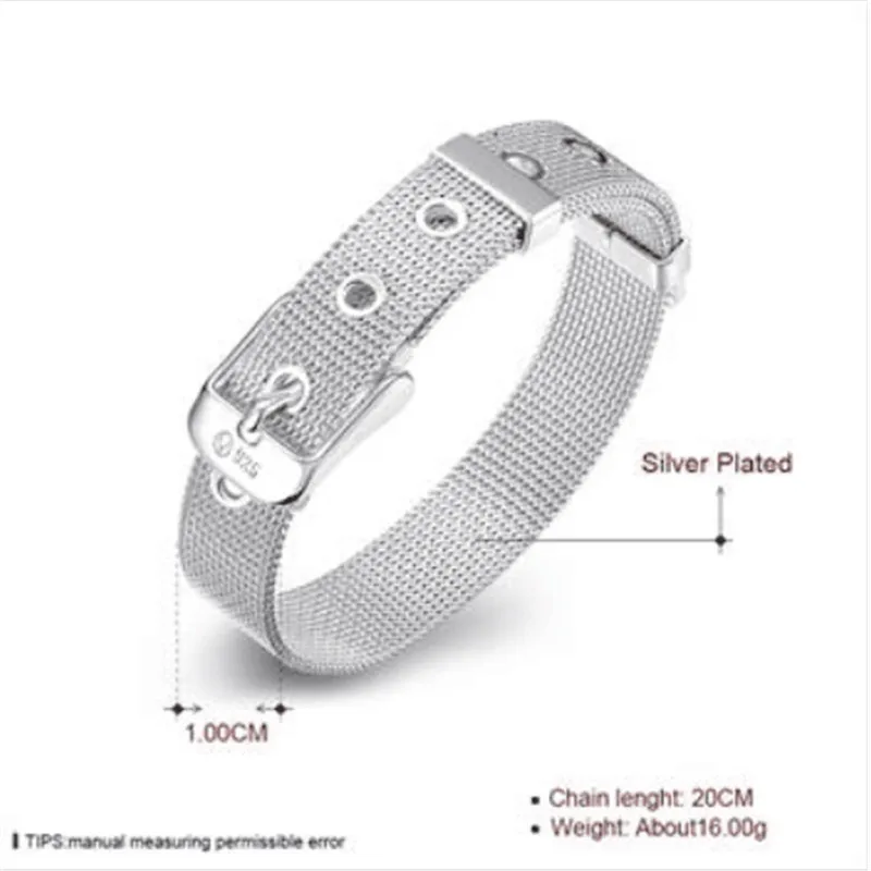 

Brand Charm Bracelets & Bangles 925 sterling Silver Women Elegant Fashion Wedding Party Jewelry NEW Sl 124