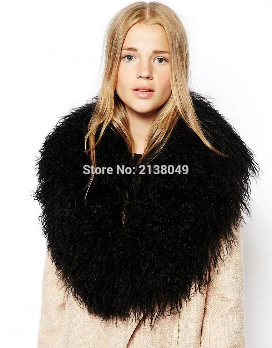 

SF0089 90cm High Quality Natural Fur Mongolian Lamb Fur Collar