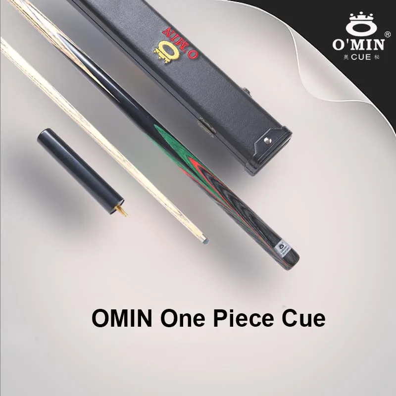 

O'Min Shiny Lake Handmade One Piece Snooker Cues Stick 10mm Tip with Snooker Cue Case Set China 2018