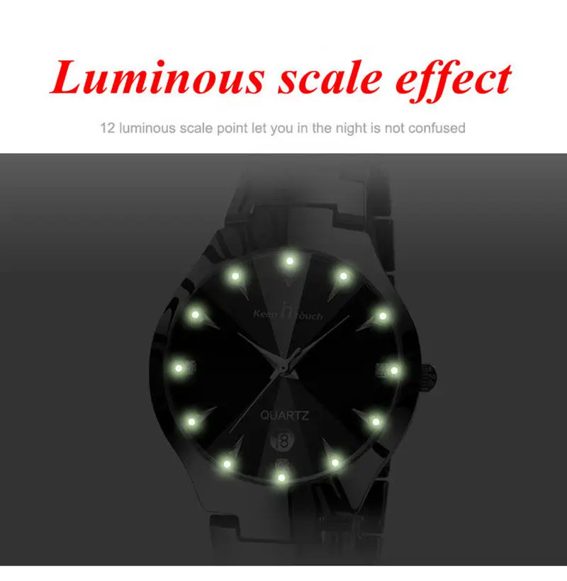 KEEP IN TOUCH Simple Men's&Women Watches Alloy Quartz Couple Watches Ladies Luminous Waterproof Couple clock relogio masculino