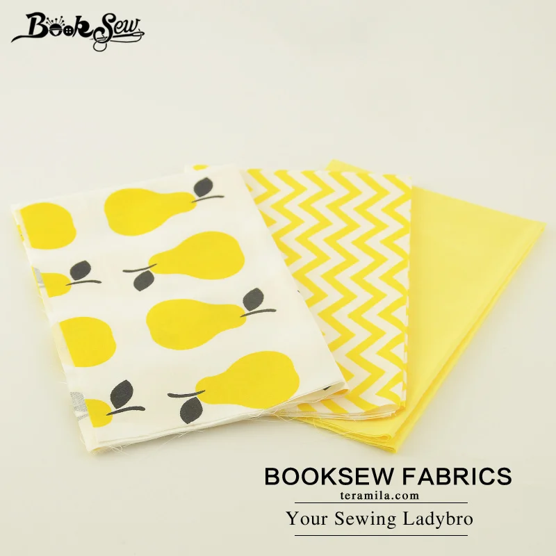 Комплект из 100% хлопчатобумажной ткани Booksew 3 шт./лот дизайн груша и волны толстая