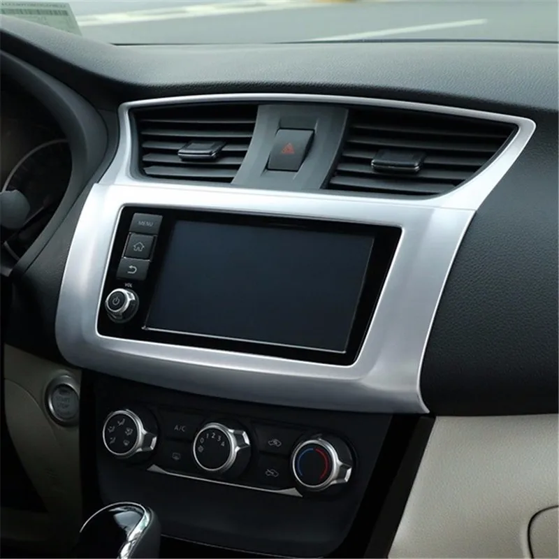 

automobile car styling accessories chromium navigation decorative frame 2016 bright side trim interior con FOR Nissan Sylphy