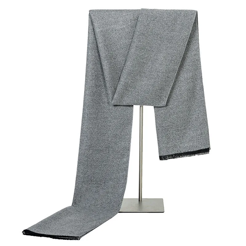 light grey Роскошный брендовый мужской женский шарф женский мужской кашемировый шарф высококачественные удобные женские теплые шарфы из пашмины с кисточками - Цвет: light grey
