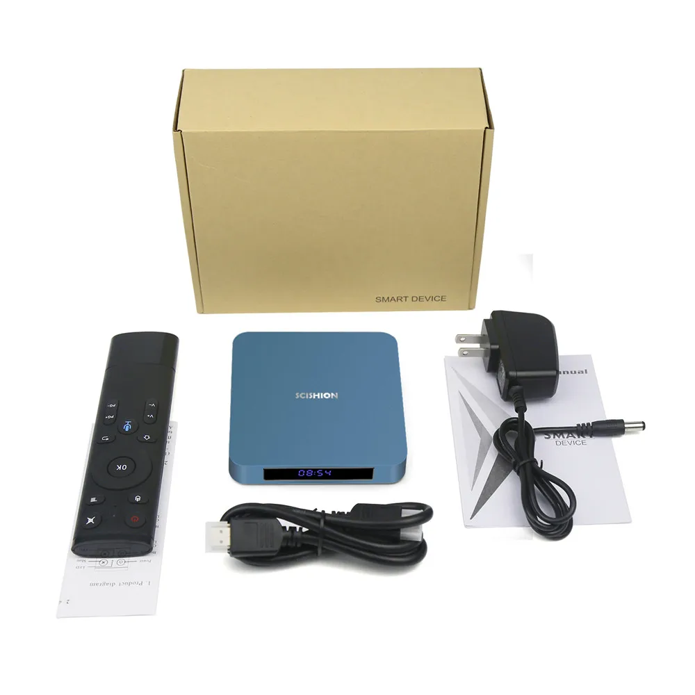 SCISHION AI ONE Android 8 1 Smart tv Box с голосовым управлением Rockchip 3328 2G 16G 2 4G WiFi медиаплеер