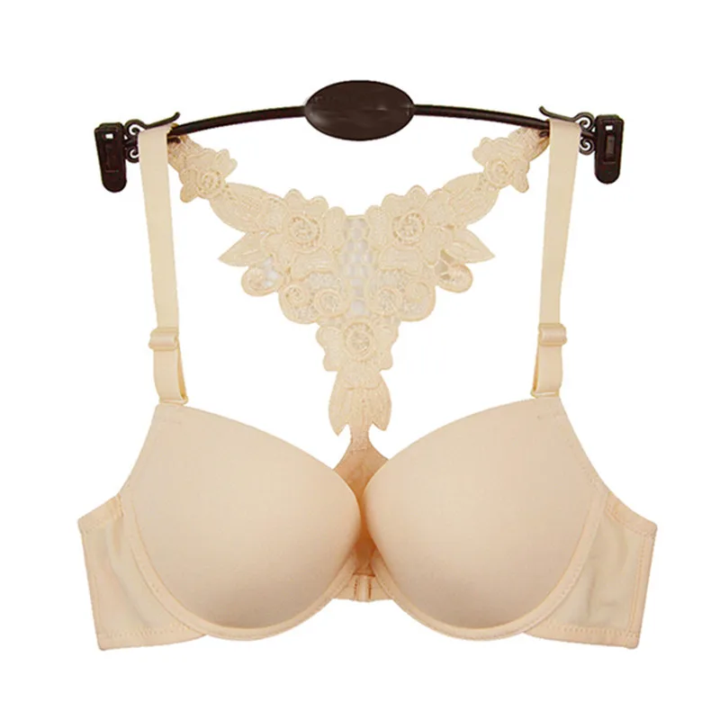 

Women Soild Color Front Closure Lace Racer Back Racerback Push Up Seamless Bra Cute Sasha