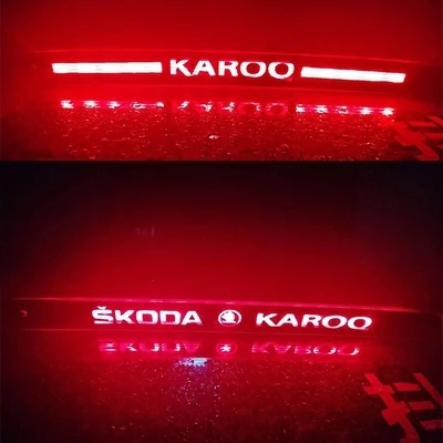Углеродное волокно позиционируется задний тормозной фонарь наклейка чехол наклейка s для skoda karoq автомобильные аксессуары 1 шт