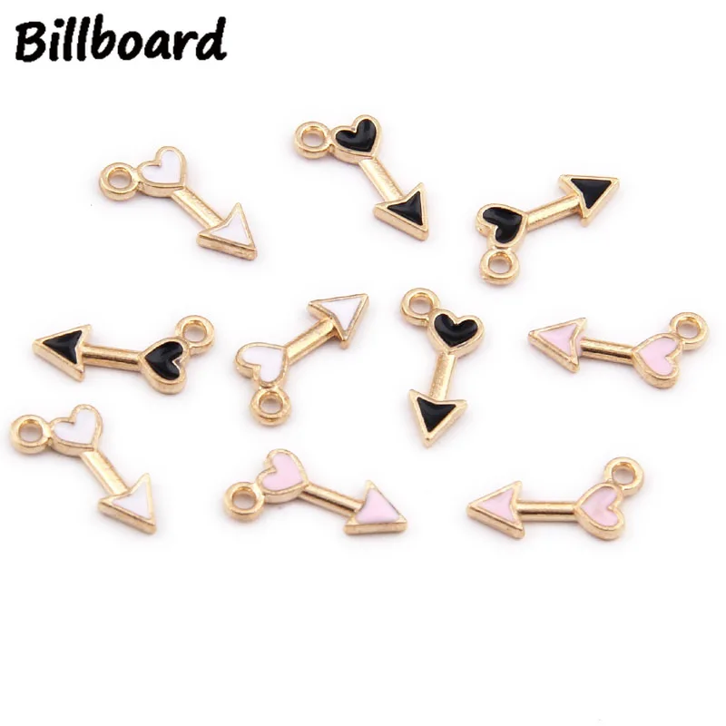 

Charms for Jewelry Making Enamel Charms Zinc Alloy Metal Trendy Charm Diy Clip Hearts Bow and Arrow 10pcs/bag
