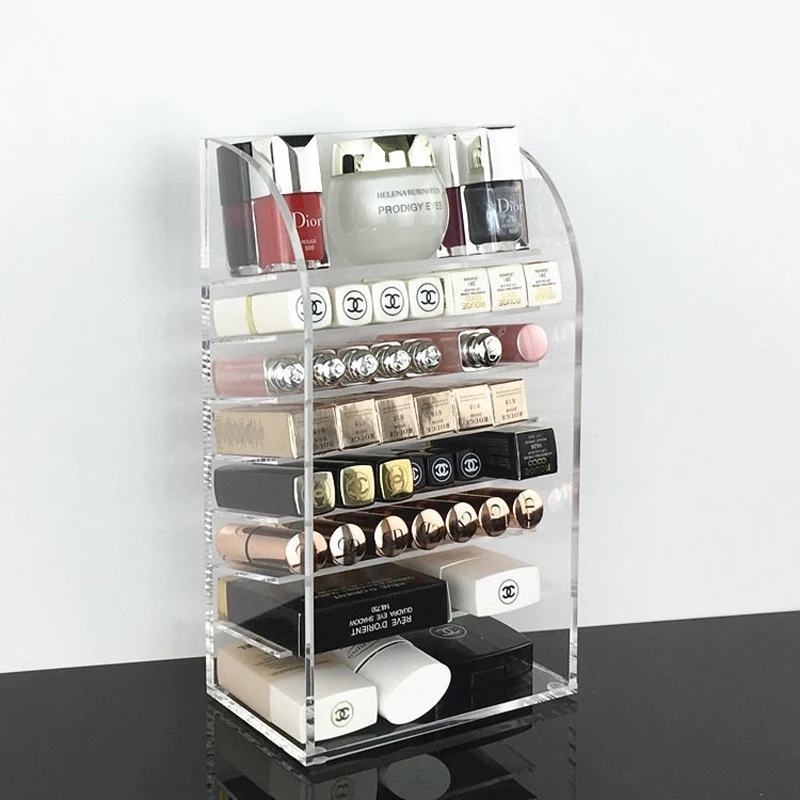 

Acrylic Lipstick Holder Case Multi-layer Cosmetics Storage Box Makeup Organizer Nail Polish Display Stand Rack Drawer Organizer