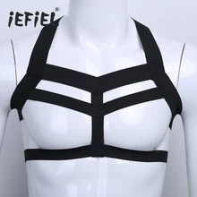 IEFiEL мужские ремни для нижнего белья мускулистое тело бондаж Холтер шеи ночной клуб вечерние выдалбливают экзотические танки стандартные сексуальные костюмы